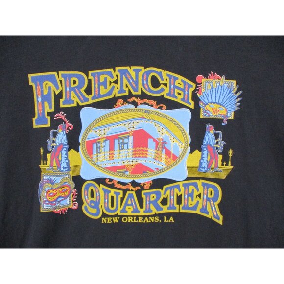 French Quarter New Orleans Graphic T Shirt With Red Ringer Collar XL - Picture 2 of 6